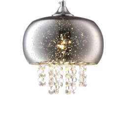 Rackhams Starlight Chrome Pendant Lamp 3XE14 A Stunning Range With 22CM Glass Shades Housing Chrome Fitments And Gorgeous Crystals - thumbnail 3
