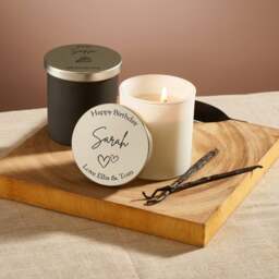 Rackhams Personalised Candle - Vanilla Scented - Black Jar - Yes