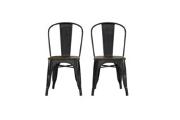 Rackhams Fusion Dining Chair in Metal in Black - 2 pieces