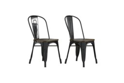 Rackhams Fusion Dining Chair in Metal in Black - 2 pieces - thumbnail 2