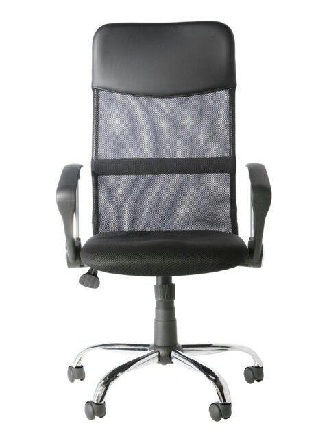 Rackhams Orlando Mesh Office Chair with Wheels in Black - Black - image 1