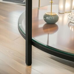 Rackhams 2 Tier Round Faux Marble Coffee Table White - thumbnail 5