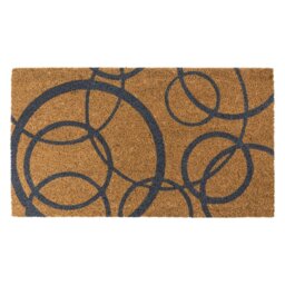 Rackhams Eco-Friendly Latex Backed Coir Entrance Doormat, 40x70cm - Grey Circles - 1 - Brown - thumbnail 2