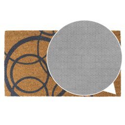 Rackhams Eco-Friendly Latex Backed Coir Entrance Doormat, 40x70cm - Grey Circles - 1 - Brown - thumbnail 6