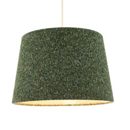 Rackhams Forest and Sage Green Textured Wool Fabric Lamp Shade with Cream Inner - thumbnail 2