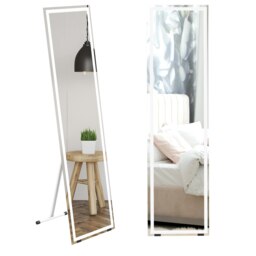 Rackhams LED Lighted Full Length Mirror Dimmable Full Size Body Mirror for Bedroom - White - thumbnail 2