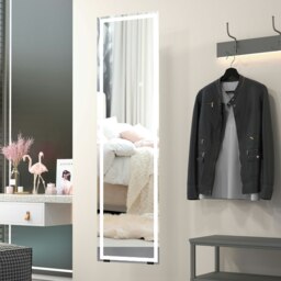 Rackhams LED Lighted Full Length Mirror Dimmable Full Size Body Mirror for Bedroom - White - thumbnail 3