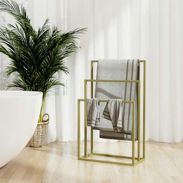 Rackhams Freestanding Towel Rack Gold 48x24x79 cm Iron
