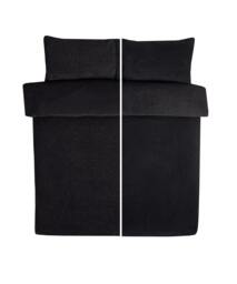 Rackhams Sparkle Teddy Fleece Duvet Cover With Pillowcases - Charcoal - Single (135cm x 200cm) - thumbnail 3