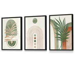 Rackhams Sage Green Botanical Arches Set of 3 Framed Wall Art - 59x84cm (A1) - Silver - thumbnail 4