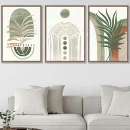 Rackhams Sage Green Botanical Arches Set of 3 Framed Wall Art - 59x84cm (A1) - Silver - thumbnail 2