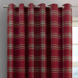 Rackhams Hugo Check Ready Made Eyelet Curtains - 168cm x 183cm - Teal - thumbnail 4