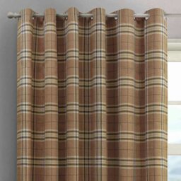 Rackhams Hugo Check Ready Made Eyelet Curtains - 168cm x 183cm - Teal - thumbnail 3