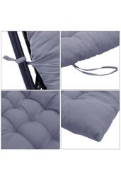 Rackhams 40x110cm Grey Garden Beach Cushion Sun Lounger Cushion with Straps for Recliners, Beach & Office Chairs - Grey - One Size - thumbnail 5