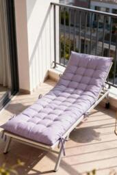 Rackhams 40x110cm Grey Garden Beach Cushion Sun Lounger Cushion with Straps for Recliners, Beach & Office Chairs - Grey - One Size - thumbnail 2