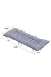 Rackhams 40x110cm Grey Garden Beach Cushion Sun Lounger Cushion with Straps for Recliners, Beach & Office Chairs - Grey - One Size - thumbnail 6