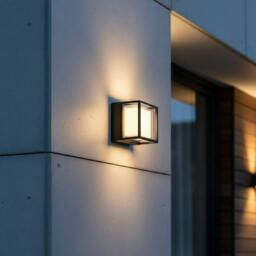 Rackhams 12 Watt Black Square Outside Wall Light - thumbnail 4