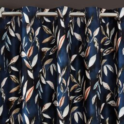 "Rackhams Madrid Navy Blackout Ready Made Eyelet Curtains - Navy - 66x72"" - Curtains" - thumbnail 2
