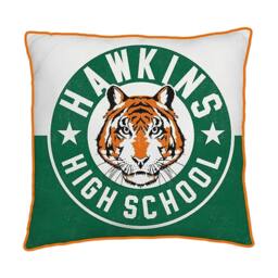 Rackhams Tigers Square Filled Cushion - Green/White/Orange - 40cm x 40cm - Green/White/Orange - 100% Polyester
