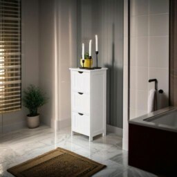 Rackhams 3-Drawer Floor Cabinet – Compact White Storage Unit for Bathroom and Bedroom - thumbnail 5