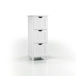 Rackhams 3-Drawer Floor Cabinet – Compact White Storage Unit for Bathroom and Bedroom - thumbnail 3