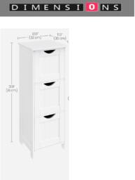 Rackhams 3-Drawer Floor Cabinet – Compact White Storage Unit for Bathroom and Bedroom - thumbnail 4