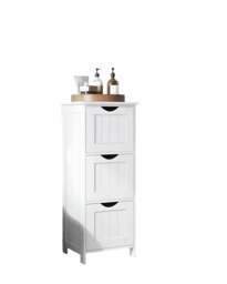 Rackhams 3-Drawer Floor Cabinet – Compact White Storage Unit for Bathroom and Bedroom - thumbnail 6