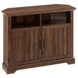 "Rackhams SAVANNAH True-Corner-Friendly Walnut 6-Shelf Luxury Cabinet Suitable for Flat Screen TVs up to 50"" - Walnut - TV Cabinet" - thumbnail 4
