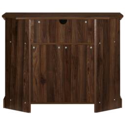 "Rackhams SAVANNAH True-Corner-Friendly Walnut 6-Shelf Luxury Cabinet Suitable for Flat Screen TVs up to 50"" - Walnut - TV Cabinet" - thumbnail 6