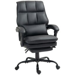 Rackhams Executive Office Chair, PU Leather Desk Chair with Armrests Grey - Grey - thumbnail 6