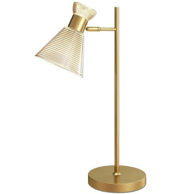 Rackhams Modern Table Lamp, Bedside Lamp with Adjustable Flower-Shaped Head and E27 Socket for Living Room Bedroom Study, Bulb Not Included, Gold Tone