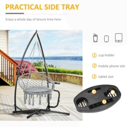 Rackhams Hammock Chair Stand Only Heavy Duty Metal C-Stand Indoor or Outdoor - thumbnail 4
