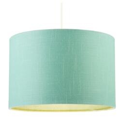 Rackhams Designer Emerald Bay Green Textured Linen Fabric Circular Lamp Shade - thumbnail 2