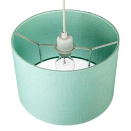 Rackhams Designer Emerald Bay Green Textured Linen Fabric Circular Lamp Shade - thumbnail 3