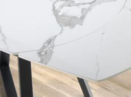 Rackhams Oval Barrel porcelain marble and black steel extending dining table 1096 - thumbnail 5