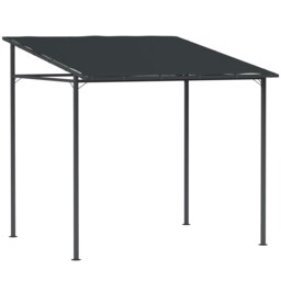 Rackhams 2.4 x 2.4 m Wall Mounted Pergola Gazebo, UPF30+, Dark Grey - Dark Grey - Metal, Polyester - 238L x 238W x 235H cm - thumbnail 2