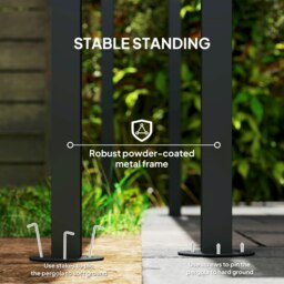 Rackhams 2.4 x 2.4 m Wall Mounted Pergola Gazebo, UPF30+, Dark Grey - Dark Grey - Metal, Polyester - 238L x 238W x 235H cm - thumbnail 4