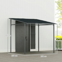 Rackhams 2.4 x 2.4 m Wall Mounted Pergola Gazebo, UPF30+, Dark Grey - Dark Grey - Metal, Polyester - 238L x 238W x 235H cm - thumbnail 5