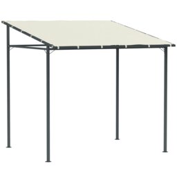 Rackhams 2.4 x 2.4 m Wall Mounted Pergola Gazebo, UPF30+, Dark Grey - Dark Grey - Metal, Polyester - 238L x 238W x 235H cm - thumbnail 6