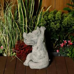 Rackhams Calm Large Cast Stone Yoga Rhino Garden Statue Animal Figurine - thumbnail 2