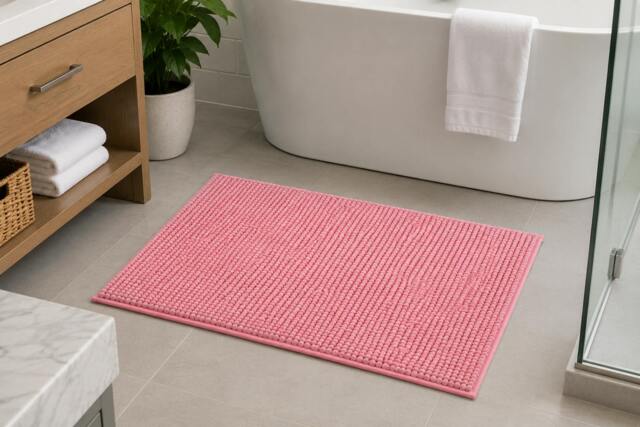 Rackhams Noodle Bath Mats - Dusky Pink - 40x60cm - image 1