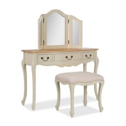 Rackhams Juliette Dressing Table Set with Table, Mirror and Stool. French Vanity Unit - Gold - thumbnail 5