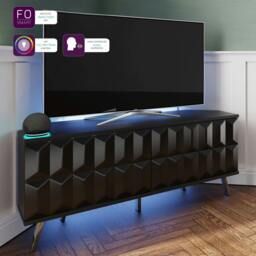 Rackhams Elevate 1200 Corner Tv Cabinet - Black - thumbnail 1