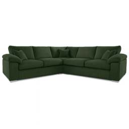 Rackhams Delta Full Jumbo Cord 5 Seater Corner Sofa - Green