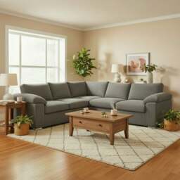 Rackhams Delta Full Jumbo Cord 5 Seater Corner Sofa - Green - thumbnail 2