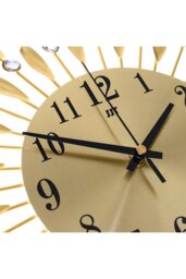 Rackhams 37.5cm Dia European Drop-Shape Metal Silent Wall Clock with Crystal, Gold - Gold - thumbnail 3