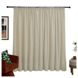 Rackhams Chenille Lined Pencil Pleat Curtains - Ecru - 183cm x 117cm - Ecru - 100% Polyester - thumbnail 3