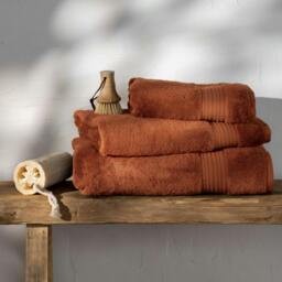 Rackhams Burnt Orange Luxury Egyptian Cotton Hand Towel - 2 Pack - thumbnail 1
