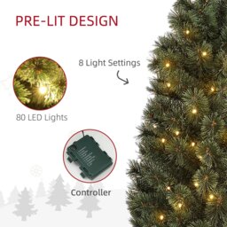Rackhams 4ft Artificial Christmas Tree with 80 Warm White LED Lights Remote - thumbnail 5