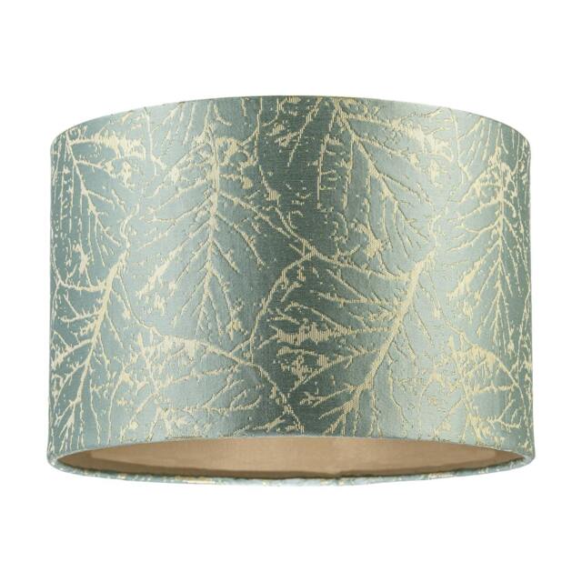 Rackhams Abstract Botanical Motif Jacquard Fabric Lamp Shade in Silver Duck Egg - image 1